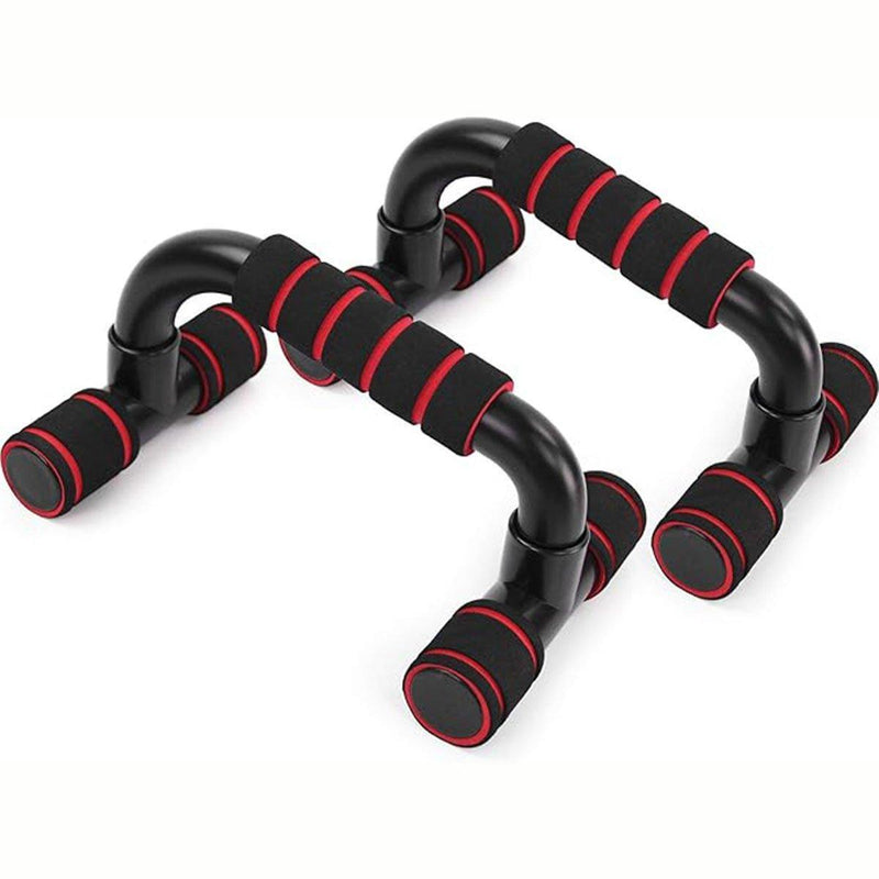 H Shaped Push Up Bars Home Fitness Equipment for Chest Arm Shoulder Training - Red