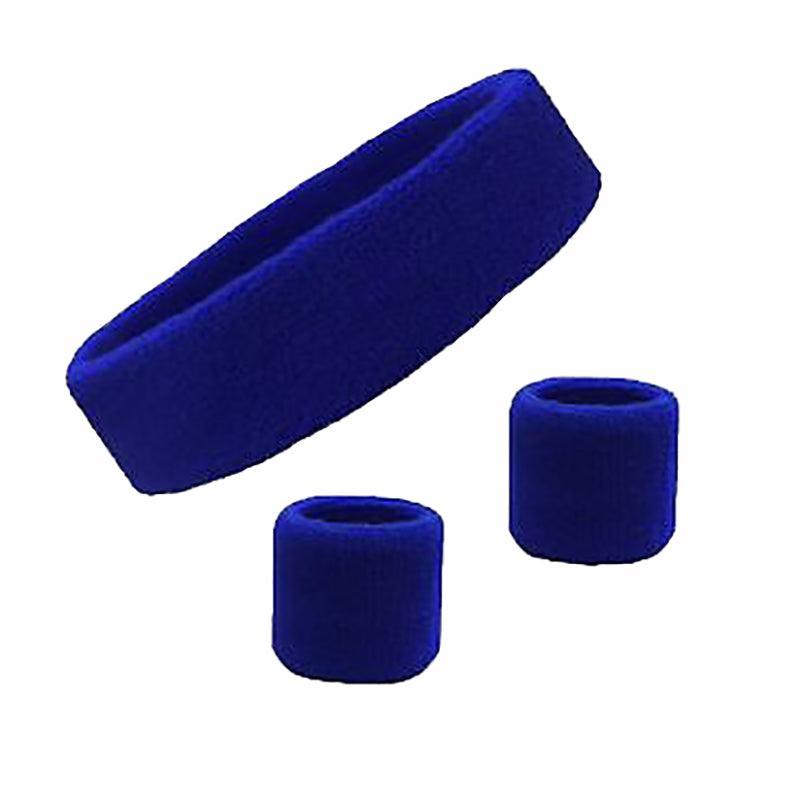 Wristbands Headband Sweatbands Sweat Band For Sport Tennis Badminton Yoga Cotton - Black