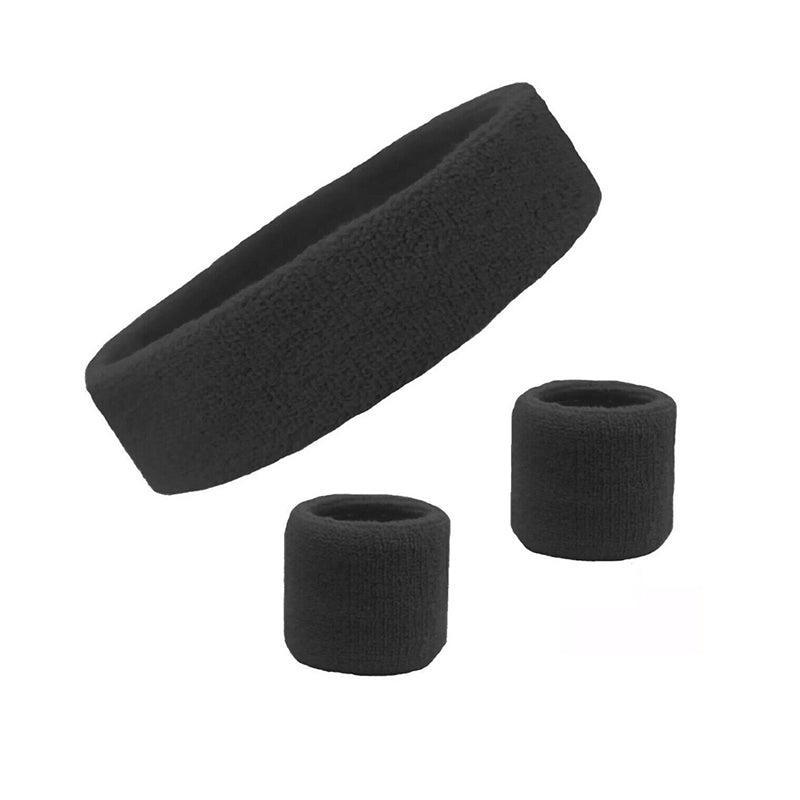 Wristbands Headband Sweatbands Sweat Band For Sport Tennis Badminton Yoga Cotton - Green