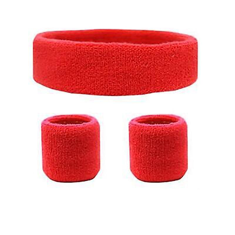 Wristbands Headband Sweatbands Sweat Band For Sport Tennis Badminton Yoga Cotton - Green