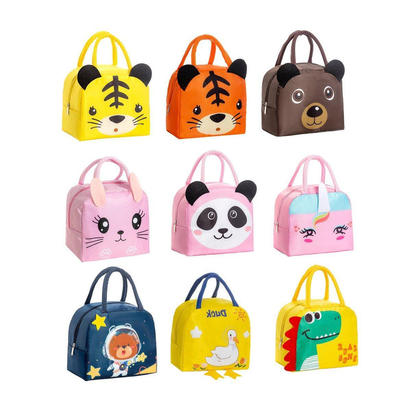 3D Bento Lunch Bag Cartoon Handbag Insulated Food Box Bag for Students LunchTote - Navy Blue Space Bear