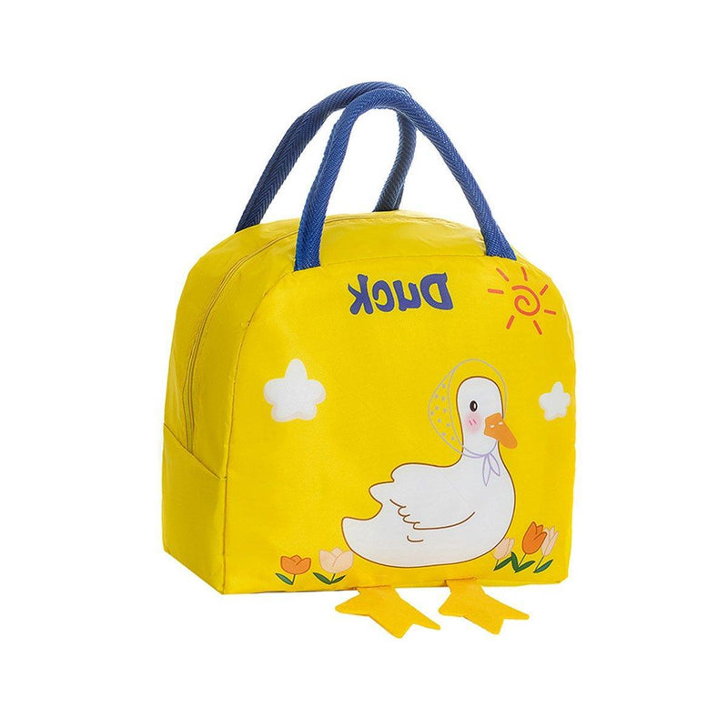 3D Bento Lunch Bag Cartoon Handbag Insulated Food Box Bag for Students LunchTote - Navy Blue Space Bear