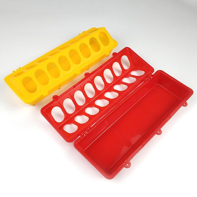 30cm Feeder Storage Trough Quail Drinker Plastic Wild Stable Chick Birds Pigeons - Red