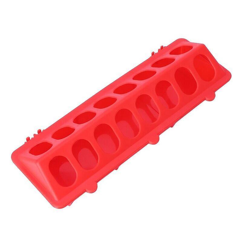30cm Feeder Storage Trough Quail Drinker Plastic Wild Stable Chick Birds Pigeons - Red