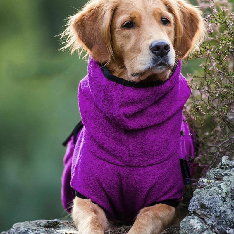 Dog Puppy Hoodies Jacket Solid Coat Pet Winter Soft Warm Clothes S-5XL Lake Blue - S