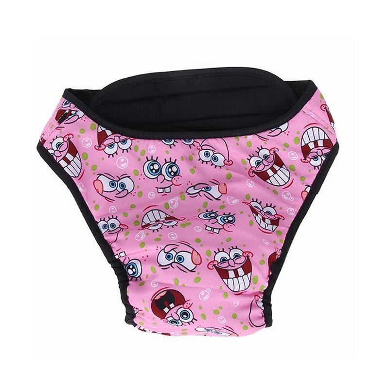 Washable Female Pet Dog Cat Nappy Diaper Physiological Pants Panties Underwear Pink - M