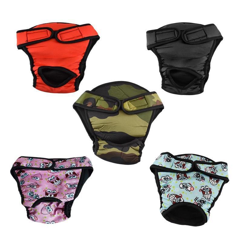 Washable Female Pet Dog Cat Nappy Diaper Physiological Pants Panties Underwear Black - M