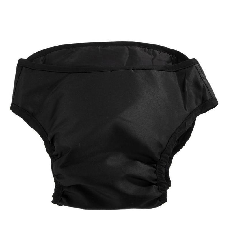 Washable Female Pet Dog Cat Nappy Diaper Physiological Pants Panties Underwear Black - M