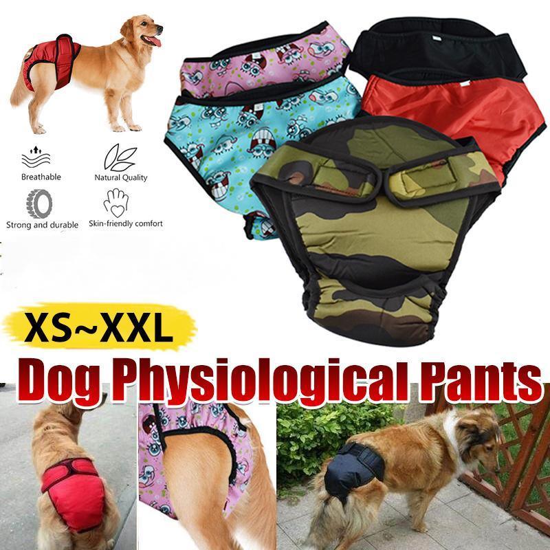 Washable Female Pet Dog Cat Nappy Diaper Physiological Pants Panties Underwear Black - XL