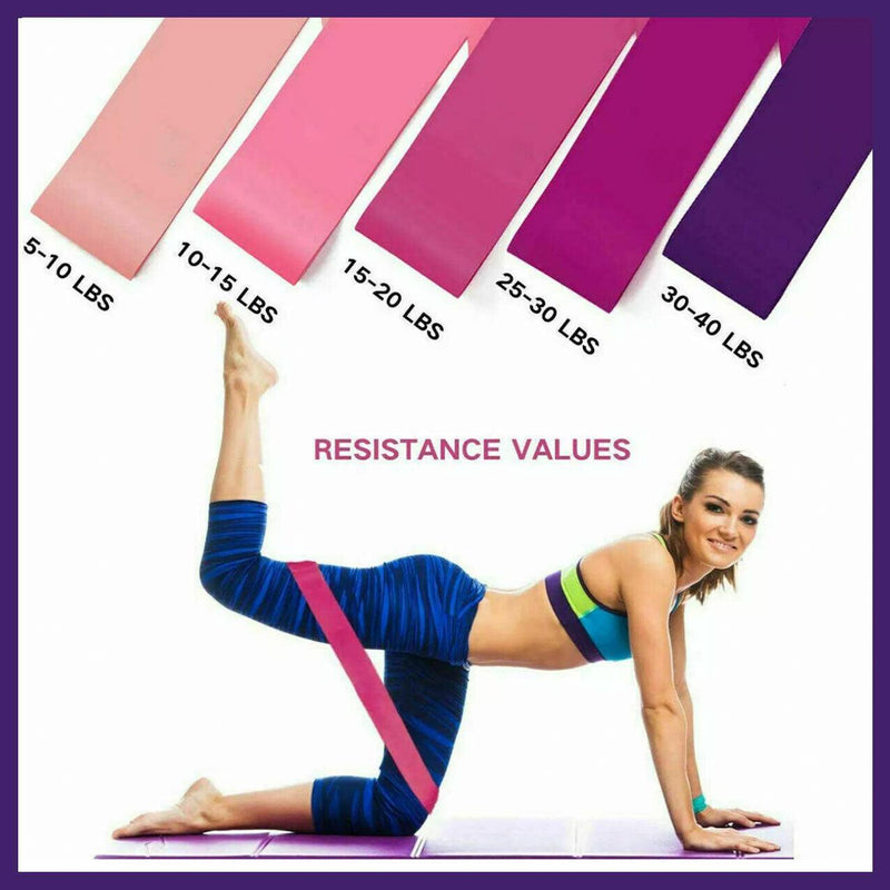 Exercise Resistance Bands Loop Power Strength Training Fitness Yoga Pilates Gym - Dark Pink (600*50*0.7MM)