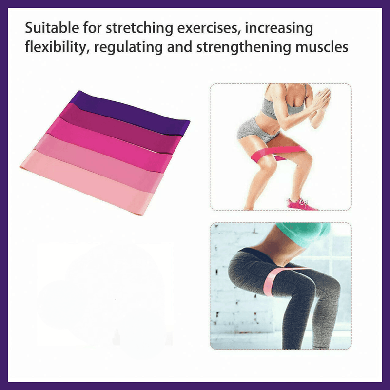 Exercise Resistance Bands Loop Power Strength Training Fitness Yoga Pilates Gym - Pink (600*50*0.5MM)