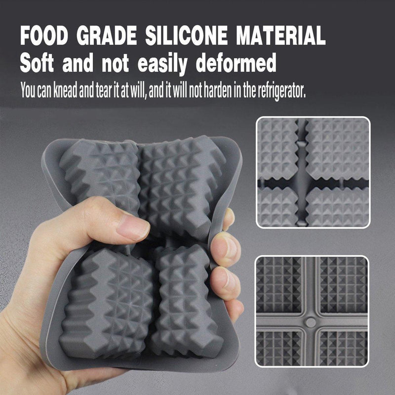 2PCS Silicone Ice Cube Tray Round and Square Ice Ball Maker for Whiskey Cocktails - Green