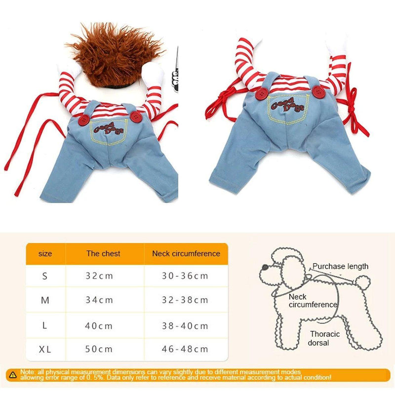 Halloween Dog Costume Pet Accessories Funny Dress Up for Small Medium Dogs - Little Devil Riding-L