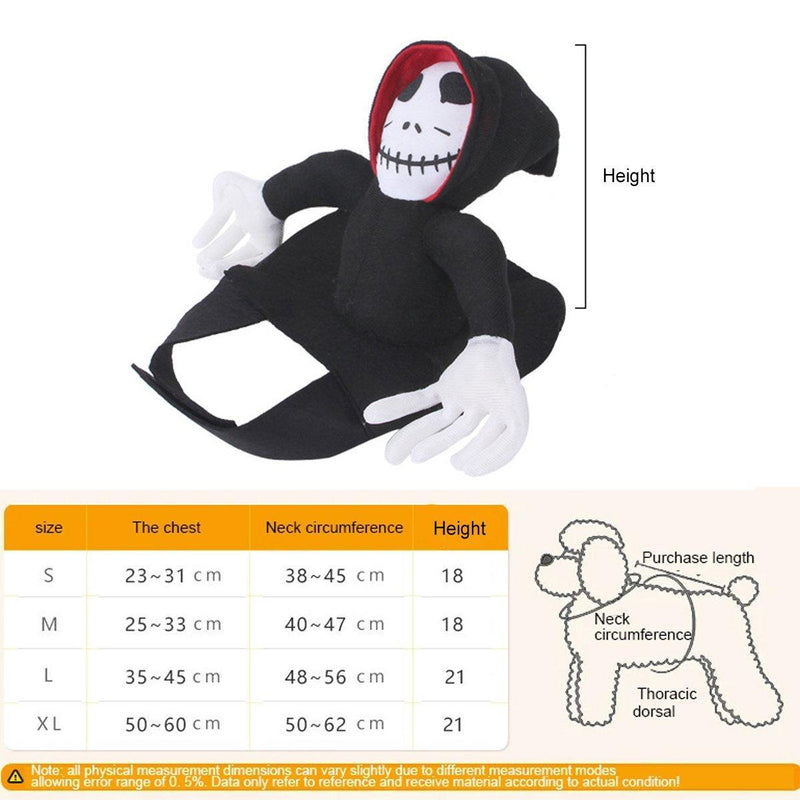 Halloween Dog Costume Pet Accessories Funny Dress Up for Small Medium Dogs - Little Devil Riding-M