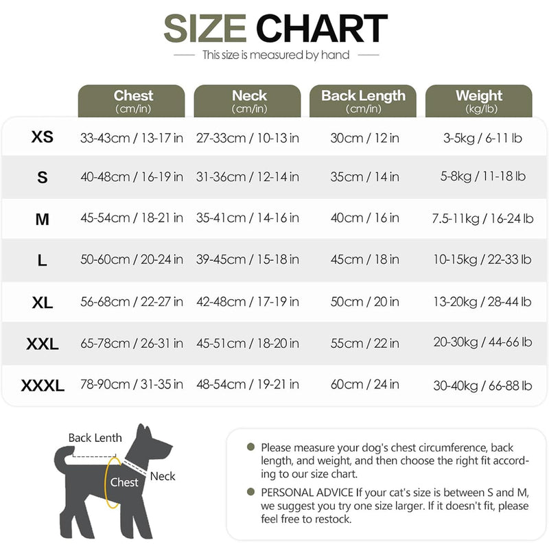 Calming Dog Vest for Stress Relief Travel Thunder Wrap Jacket for Medium Large Dogs - L
