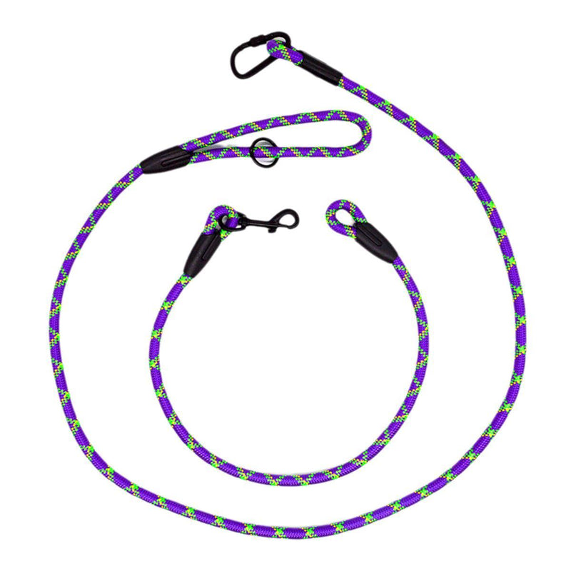Adjustable Diagonal Dog Walking Leash Hands Free Crossbody Pet Lead Dogs - Blue