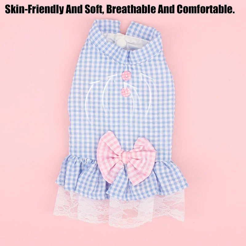 Cute Small Dog Dress Puppy Clothing Pet Apparel for Summer Fashion Outfit - Pink - XL
