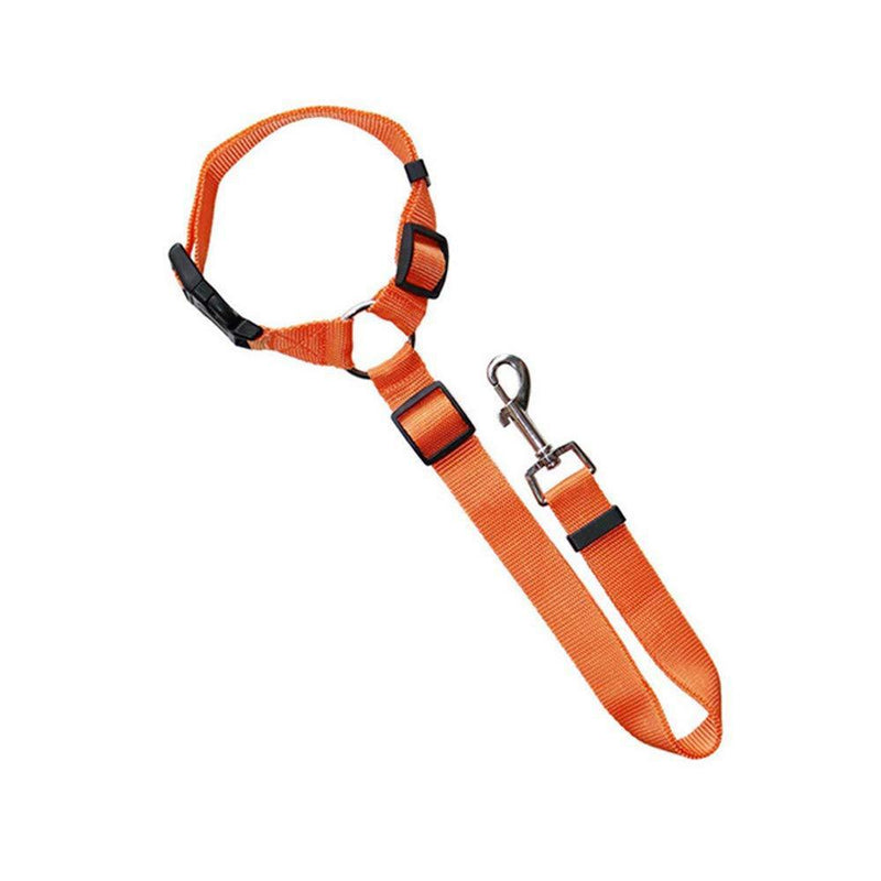 Adjustable Pet Dog Car Clip Lead Harness Strap for Vehicle Travel Restraint Use - Yellow