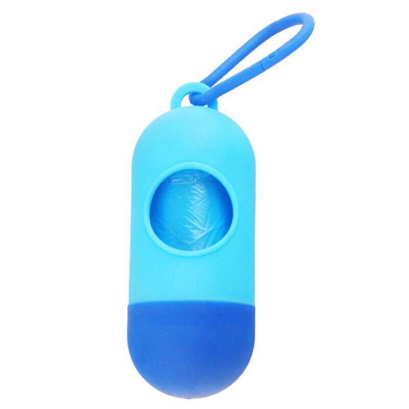 Portable Dog Waste Bag Dispenser with Refill Rolls for Pet Walking Cleanup - Orange