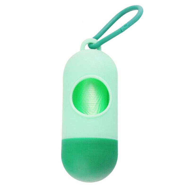 Portable Dog Waste Bag Dispenser with Refill Rolls for Pet Walking Cleanup - Pink