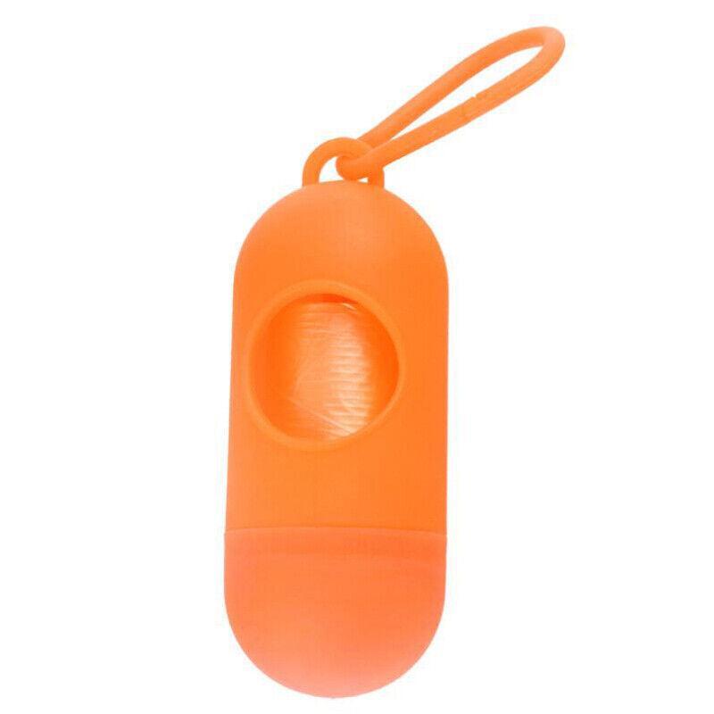 Portable Dog Waste Bag Dispenser with Refill Rolls for Pet Walking Cleanup - Pink