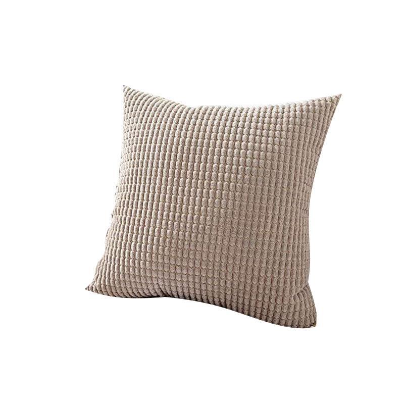 45X45 Plain Solid Colour Cushion Cover Decorative Pillow Case Home Multicoloured - White