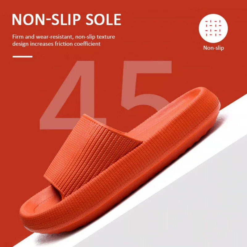 Ultra-Soft Pillow Slides EVA Slippers for Indoor Outdoor Use – Thick Anti-Slip Sole - Orange 36-37