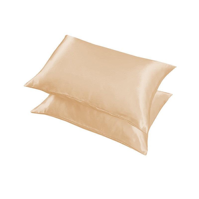 2X Satin Pillow Case Bedroom Pillowcase Cushion Covers Home Decor Luxury Slip - Beige