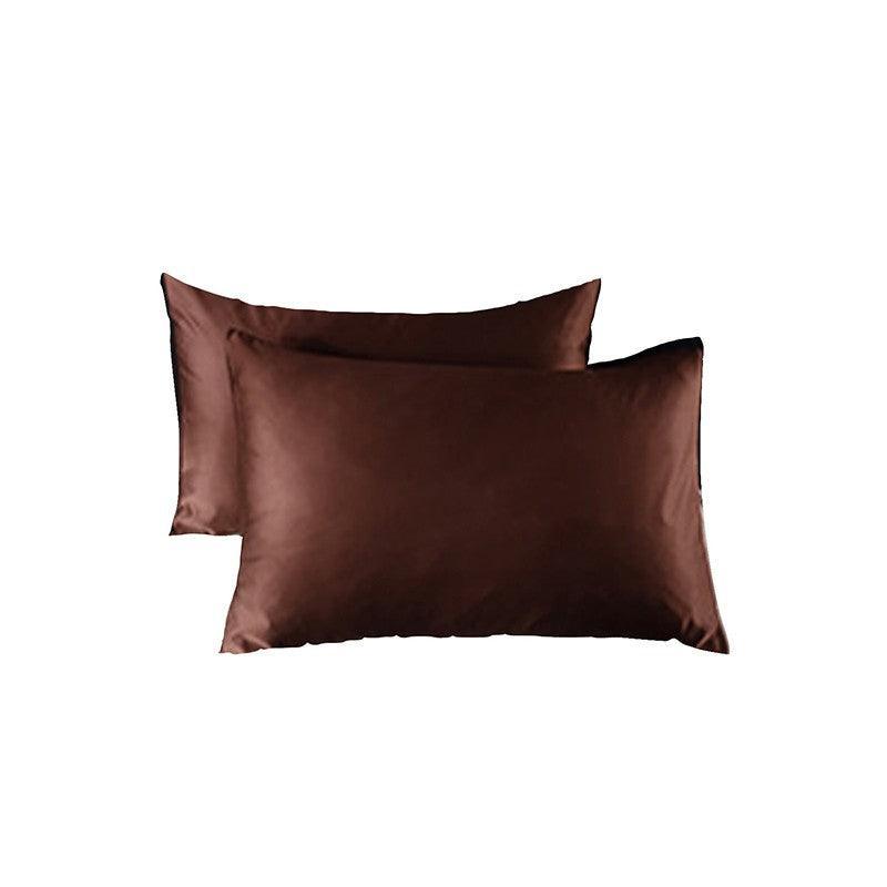 2X Satin Pillow Case Bedroom Pillowcase Cushion Covers Home Decor Luxury Slip - Beige