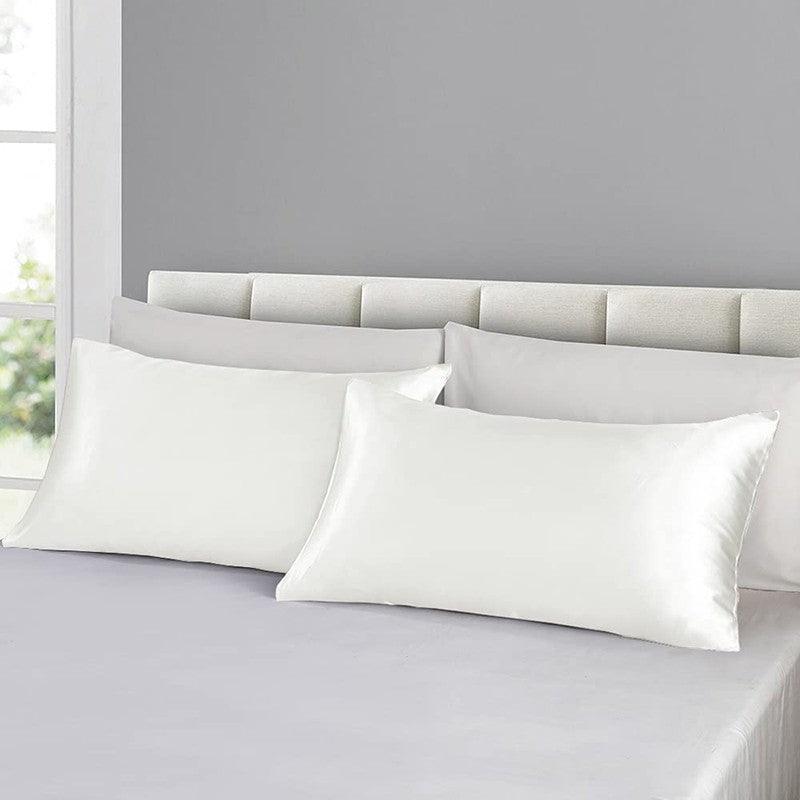2X Satin Pillow Case Bedroom Pillowcase Cushion Covers Home Decor Luxury Slip - Light Blue