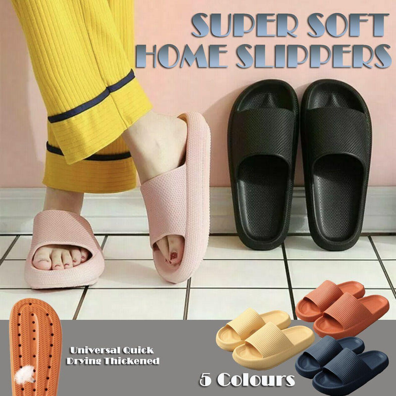 Ultra-Soft Pillow Slides EVA Slippers for Indoor Outdoor Use – Thick Anti-Slip Sole - Yellow 38-39