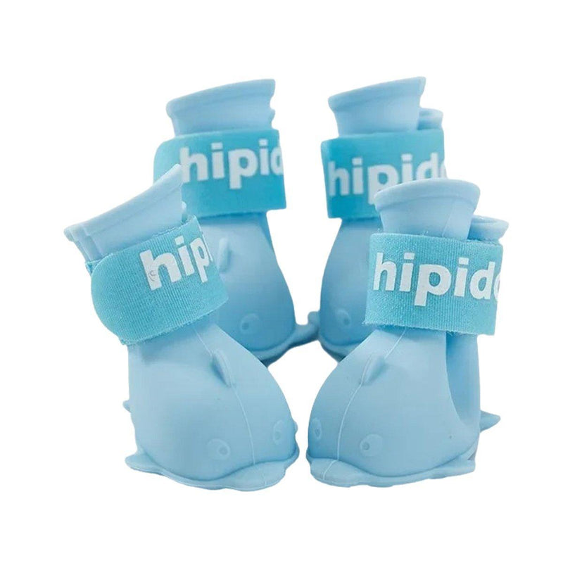 4pcs Cartoon Pet Rain Boots Waterproof Non-Slip Wear-Resistant Shoes for Dogs - Yellow - M