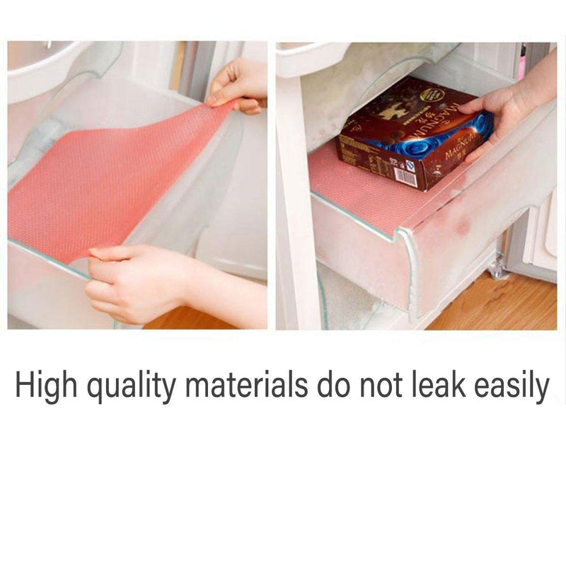 4PCS Cuttable Kitchen Anti-slip Mat Anti-fouling Refrigerator Drawer Liner Mat - Orange
