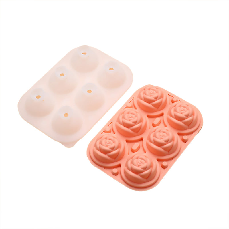 Large Ice Cube Tray Rose Maker Silicone Mold Whiskey Chocolate Jelly Mould DIY - Pink