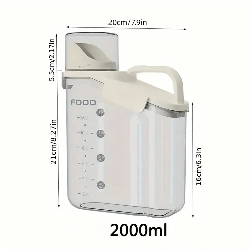 2Sizes Portable Transparent Grain Storage Jar Cat Food Rice Snack Tea Container - 2800ML