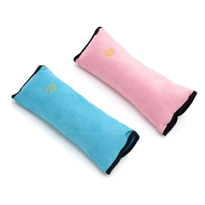 1/2× Soft Plush Car Shoulder Pad and Cushion Pillow for Travel Comfort - Beige