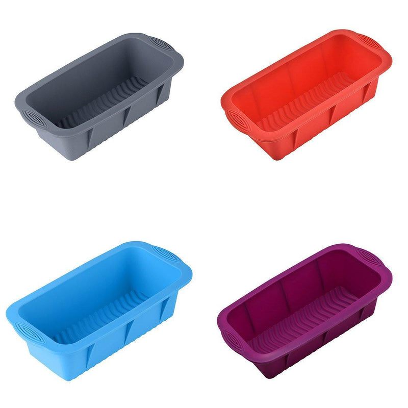 High Temperature Resistant Rectangular Silicone Cake Mold Baking Pan for Kitchen - Purple