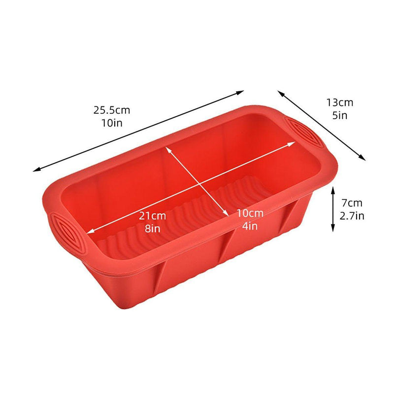 High Temperature Resistant Rectangular Silicone Cake Mold Baking Pan for Kitchen - Red
