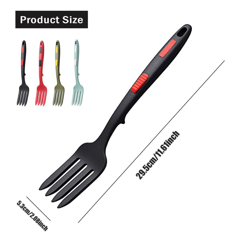 2PCS Silicone Heat Resistant Flexible Cooking Forks Dishwasher Safe Kitchen - Red-Black