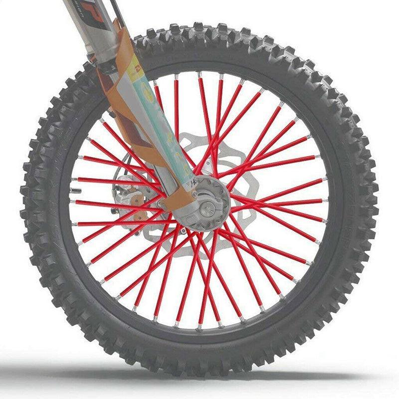 72PCS Wheel Spoke Wrap Sleeves Mountain Bike Bicycle Mtb Wraps Skins Covers - Pink