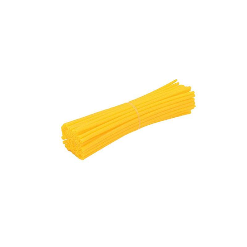 72PCS Wheel Spoke Wrap Sleeves Mountain Bike Bicycle Mtb Wraps Skins Covers - Yellow