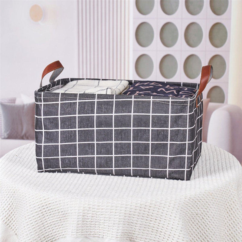 2pcs Foldable Cotton Linen Storage Baskets Home Organizer Box Office Supplies - Haig