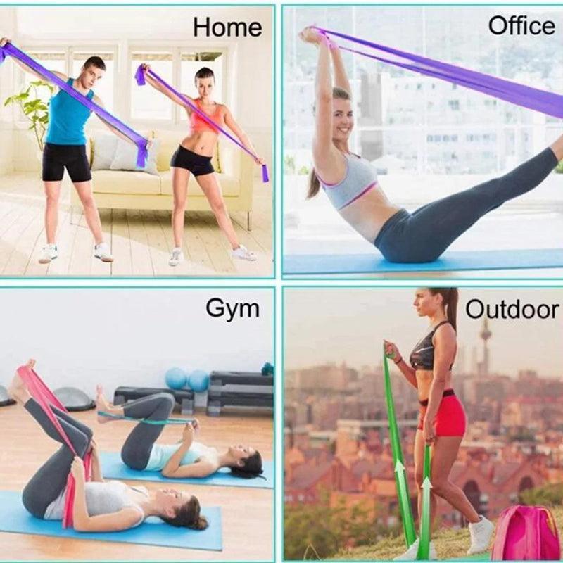 1.5m Elastic Yoga Stretch Resistance Bands Exercise Fitness Band Theraband - Yellow
