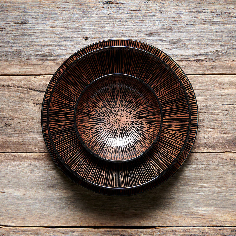 Ramen Bowl 24.5cm Bronze Converging Glaze