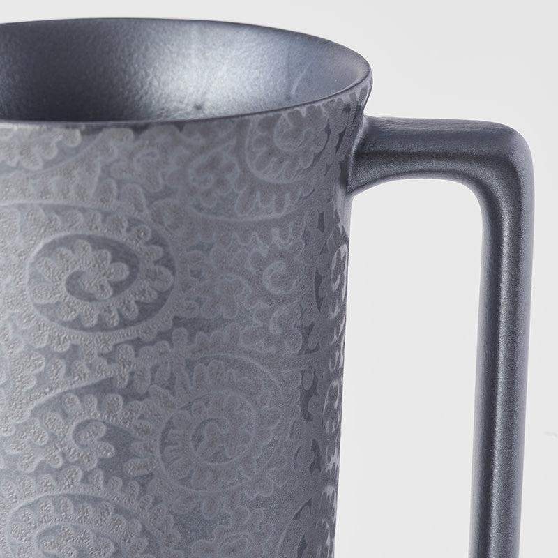 Mug with Handle 350ml Black Scroll Design