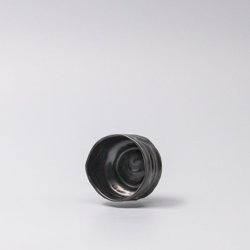 Sake Cup Jet Black Glaze