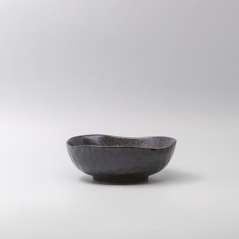 Bowl Organic Shape 20cm Kanso Matte Black Glaze