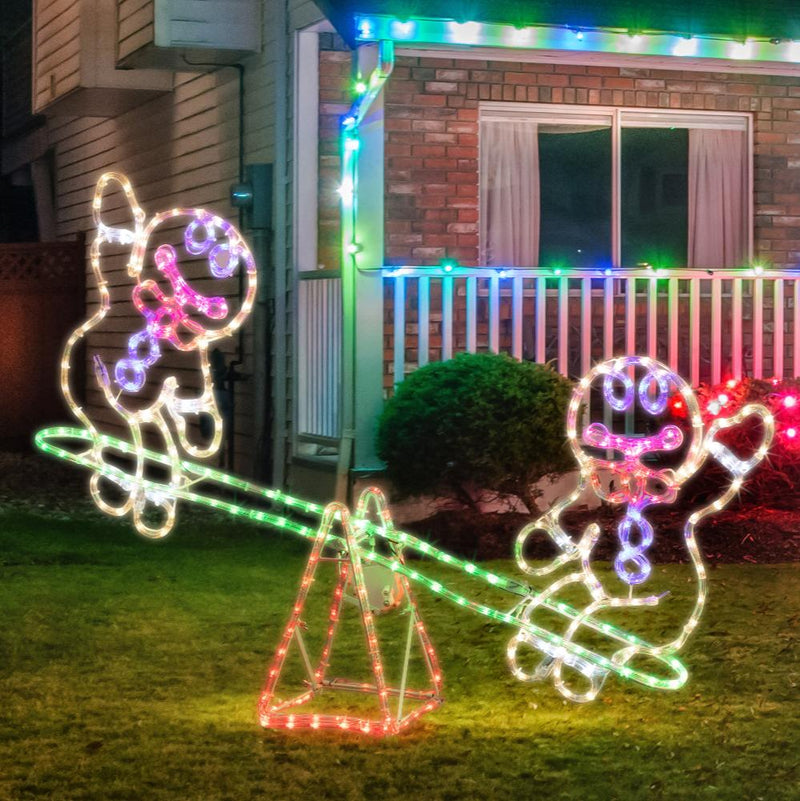 LED Gingerbread Man Seesaw Ropelight