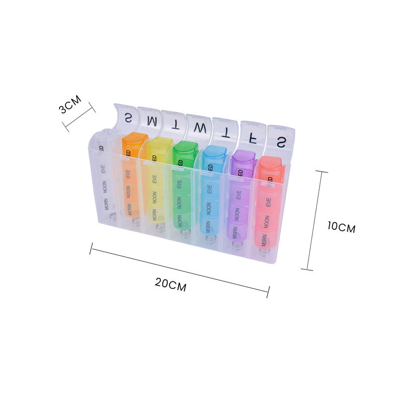 Flightmode 7 Day Travel Pill Box Medicine Organiser with Individual Daily Compartment