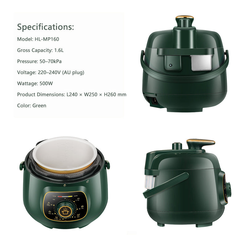 Hoper Layer Mini Electric Pressure Cooker – HL-MP160 3-Cup Small Rice Cooker
